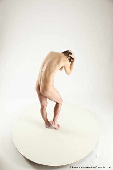 Nude Man White Standing poses - ALL Athletic Short Brown Standing poses - simple Multi angles poses Realistic