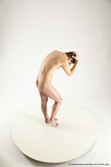 Nude Man White Standing poses - ALL Athletic Short Brown Standing poses - simple Multi angles poses Realistic