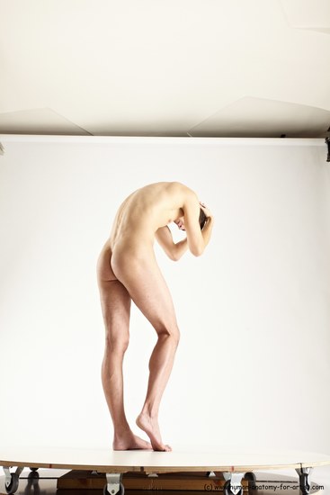 Nude Man White Standing poses - ALL Athletic Short Brown Standing poses - simple Multi angles poses Realistic