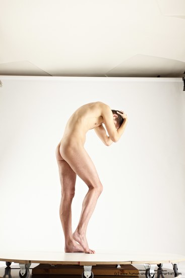 Nude Man White Standing poses - ALL Athletic Short Brown Standing poses - simple Multi angles poses Realistic