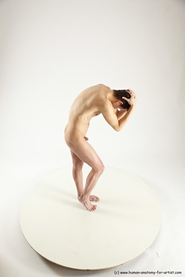 Nude Man White Standing poses - ALL Athletic Short Brown Standing poses - simple Multi angles poses Realistic