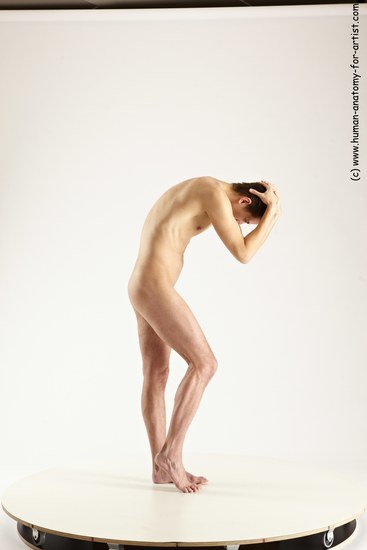 Nude Man White Standing poses - ALL Athletic Short Brown Standing poses - simple Multi angles poses Realistic