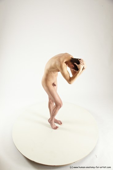 Nude Man White Standing poses - ALL Athletic Short Brown Standing poses - simple Multi angles poses Realistic