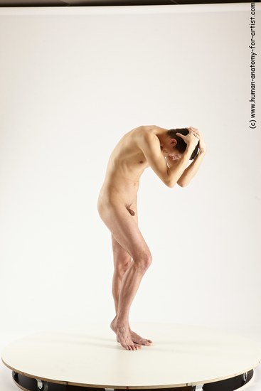 Nude Man White Standing poses - ALL Athletic Short Brown Standing poses - simple Multi angles poses Realistic