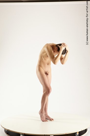 Nude Man White Standing poses - ALL Athletic Short Brown Standing poses - simple Multi angles poses Realistic