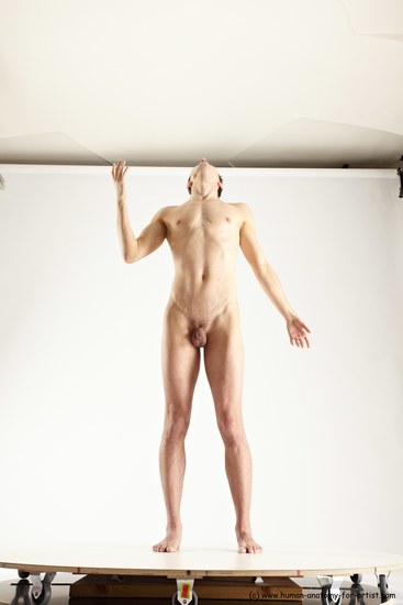 Nude Man White Standing poses - ALL Athletic Short Brown Standing poses - simple Multi angles poses Realistic