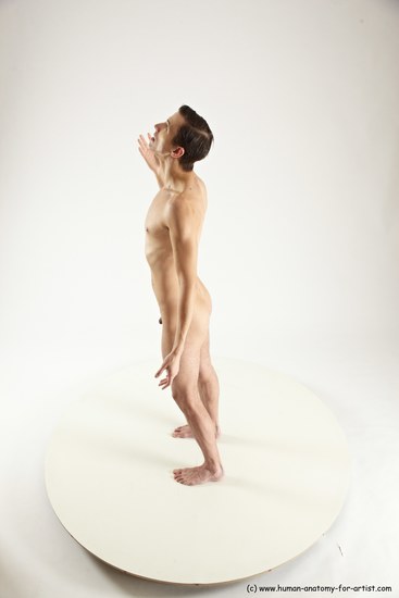 Nude Man White Standing poses - ALL Athletic Short Brown Standing poses - simple Multi angles poses Realistic