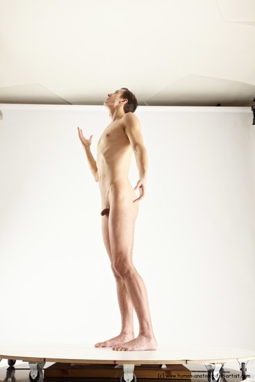 Nude Man White Standing poses - ALL Athletic Short Brown Standing poses - simple Multi angles poses Realistic