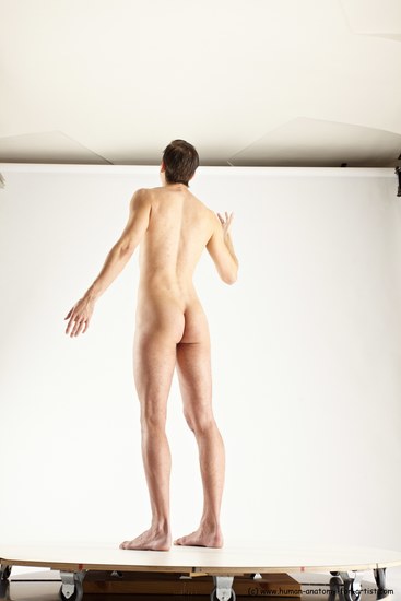 Nude Man White Standing poses - ALL Athletic Short Brown Standing poses - simple Multi angles poses Realistic