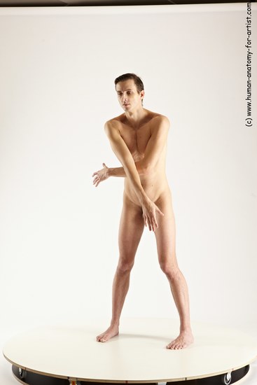 Nude Man White Standing poses - ALL Athletic Short Brown Standing poses - simple Multi angles poses Realistic