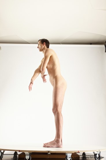 Nude Man White Standing poses - ALL Athletic Short Brown Standing poses - simple Multi angles poses Realistic