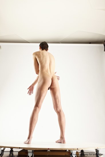 Nude Man White Standing poses - ALL Athletic Short Brown Standing poses - simple Multi angles poses Realistic