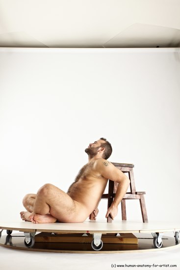 Nude Man White Sitting poses - simple Average Short Brown Sitting poses - ALL Multi angles poses Realistic