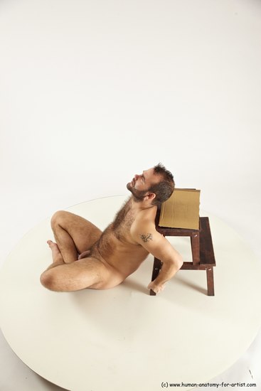 Nude Man White Sitting poses - simple Average Short Brown Sitting poses - ALL Multi angles poses Realistic