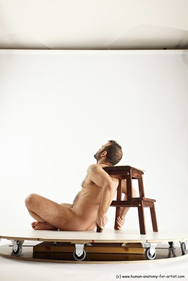 Nude Man White Sitting poses - simple Average Short Brown Sitting poses - ALL Multi angles poses Realistic