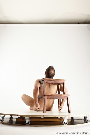 Nude Man White Sitting poses - simple Average Short Brown Sitting poses - ALL Multi angles poses Realistic