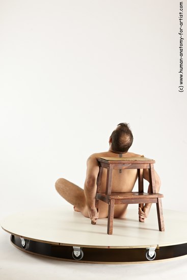 Nude Man White Sitting poses - simple Average Short Brown Sitting poses - ALL Multi angles poses Realistic