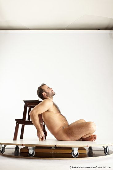 Nude Man White Sitting poses - simple Average Short Brown Sitting poses - ALL Multi angles poses Realistic