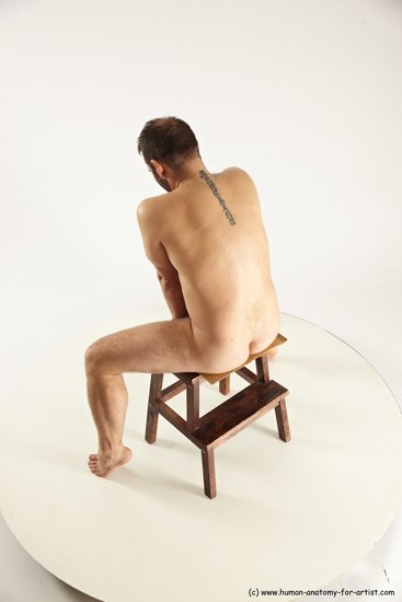 Nude Man White Sitting poses - simple Average Short Brown Sitting poses - ALL Multi angles poses Realistic