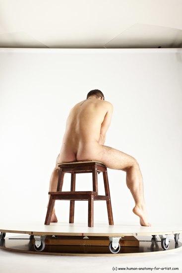 Nude Man White Sitting poses - simple Average Short Brown Sitting poses - ALL Multi angles poses Realistic