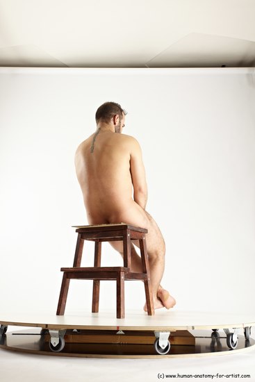 Nude Man White Sitting poses - simple Average Short Brown Sitting poses - ALL Multi angles poses Realistic