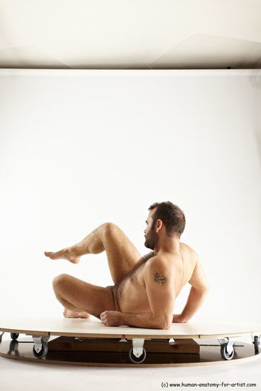 Nude Man White Laying poses - ALL Average Short Brown Laying poses - on side Multi angles poses Realistic