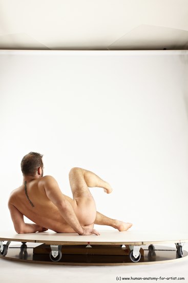 Nude Man White Laying poses - ALL Average Short Brown Laying poses - on side Multi angles poses Realistic