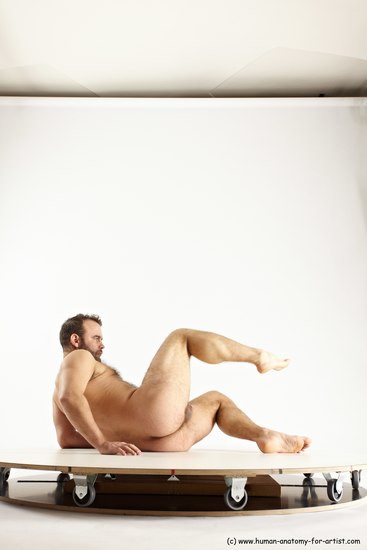 Nude Man White Laying poses - ALL Average Short Brown Laying poses - on side Multi angles poses Realistic