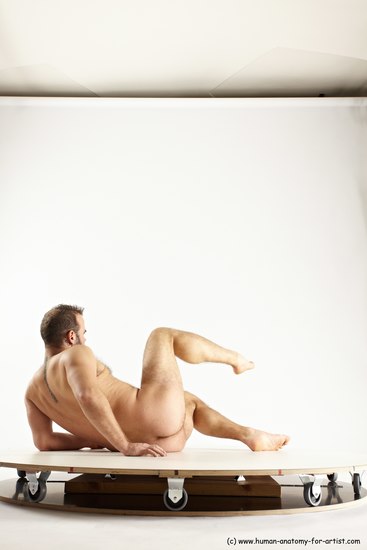 Nude Man White Laying poses - ALL Average Short Brown Laying poses - on side Multi angles poses Realistic