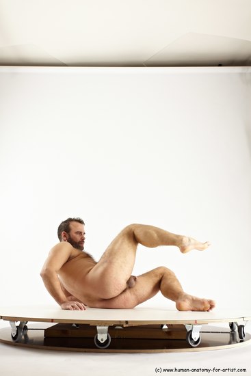 Nude Man White Laying poses - ALL Average Short Brown Laying poses - on side Multi angles poses Realistic