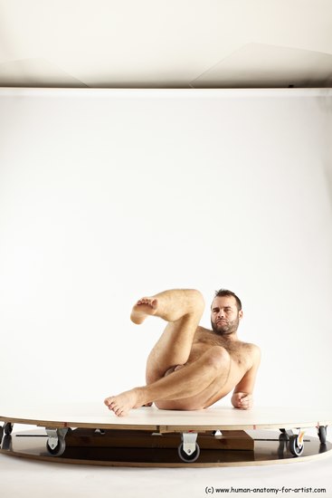 Nude Man White Laying poses - ALL Average Short Brown Laying poses - on side Multi angles poses Realistic