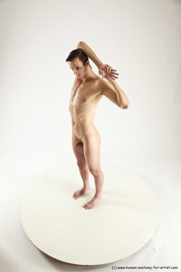 Nude Man White Standing poses - ALL Athletic Short Brown Standing poses - simple Multi angles poses Realistic