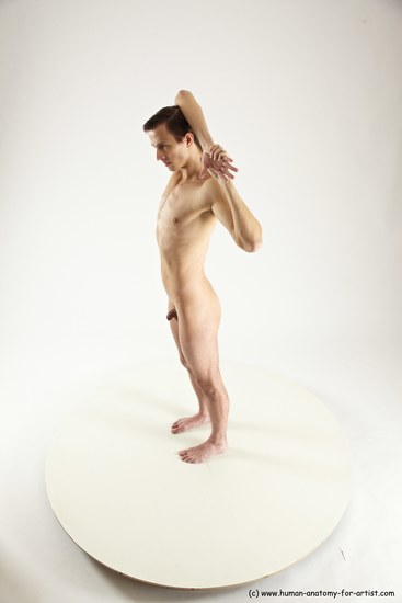 Nude Man White Standing poses - ALL Athletic Short Brown Standing poses - simple Multi angles poses Realistic