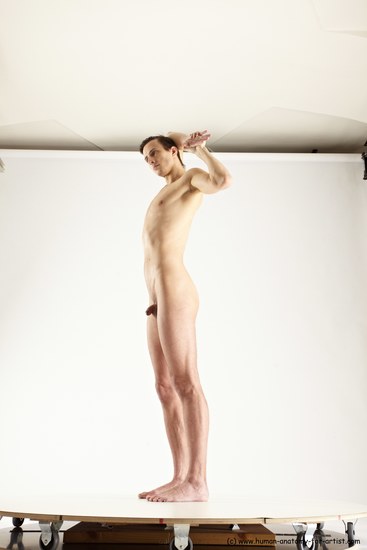 Nude Man White Standing poses - ALL Athletic Short Brown Standing poses - simple Multi angles poses Realistic