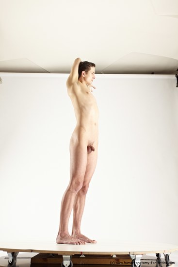 Nude Man White Standing poses - ALL Athletic Short Brown Standing poses - simple Multi angles poses Realistic