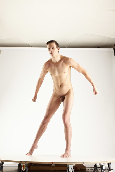 Nude Man White Standing poses - ALL Athletic Short Brown Standing poses - simple Multi angles poses Realistic