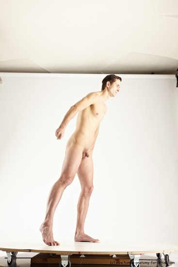 Nude Man White Standing poses - ALL Athletic Short Brown Standing poses - simple Multi angles poses Realistic