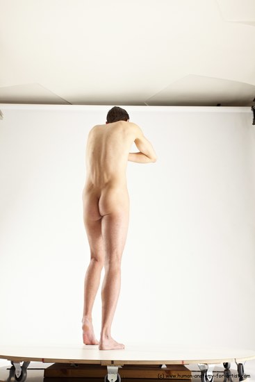 Nude Man White Standing poses - ALL Athletic Short Brown Standing poses - simple Multi angles poses Realistic