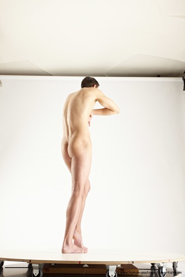 Nude Man White Standing poses - ALL Athletic Short Brown Standing poses - simple Multi angles poses Realistic