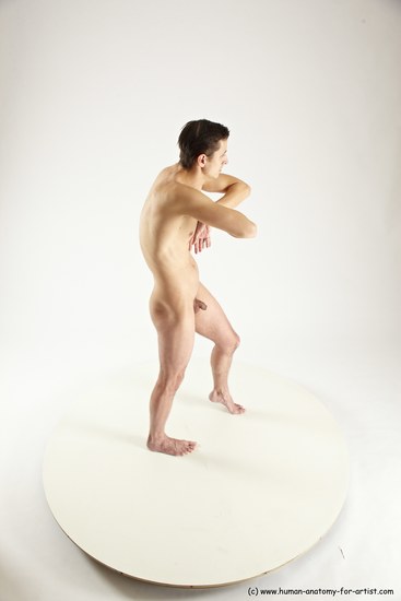 Nude Man White Standing poses - ALL Athletic Short Brown Standing poses - simple Multi angles poses Realistic