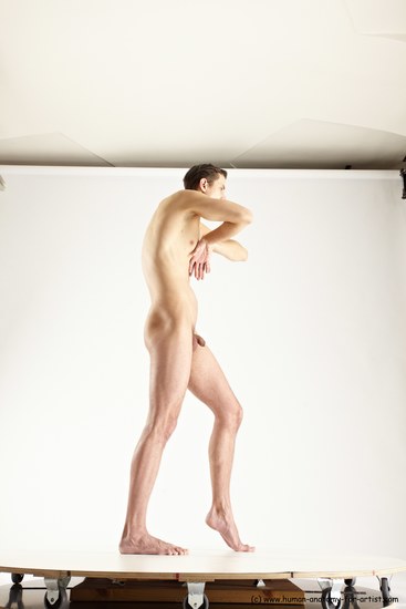 Nude Man White Standing poses - ALL Athletic Short Brown Standing poses - simple Multi angles poses Realistic