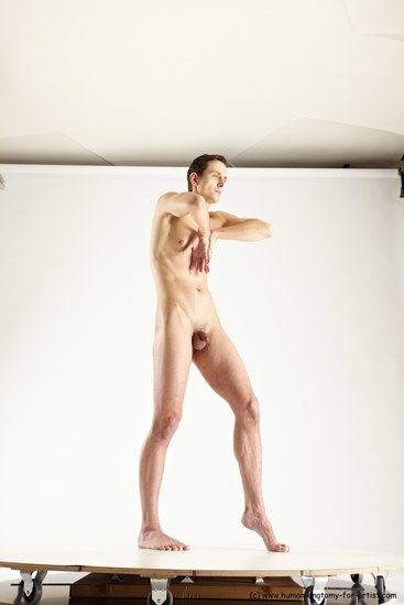 Nude Man White Standing poses - ALL Athletic Short Brown Standing poses - simple Multi angles poses Realistic