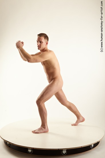 Nude Man White Standing poses - ALL Slim Short Brown Standing poses - simple Realistic