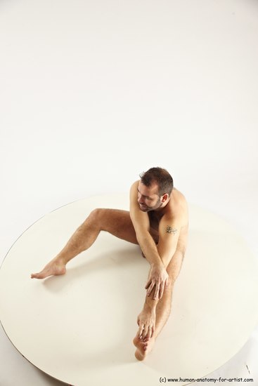 Nude Man White Sitting poses - simple Average Short Brown Sitting poses - ALL Multi angles poses Realistic