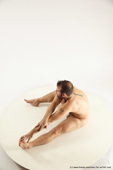 Nude Man White Sitting poses - simple Average Short Brown Sitting poses - ALL Multi angles poses Realistic