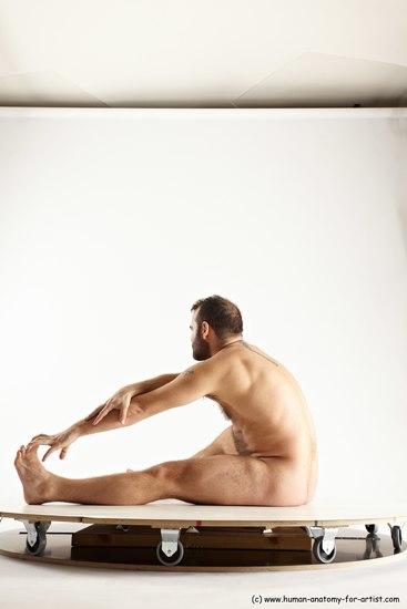 Nude Man White Sitting poses - simple Average Short Brown Sitting poses - ALL Multi angles poses Realistic