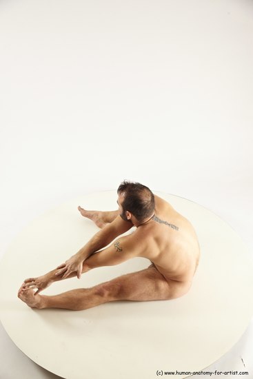 Nude Man White Sitting poses - simple Average Short Brown Sitting poses - ALL Multi angles poses Realistic