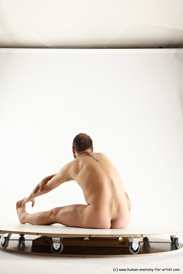 Nude Man White Sitting poses - simple Average Short Brown Sitting poses - ALL Multi angles poses Realistic