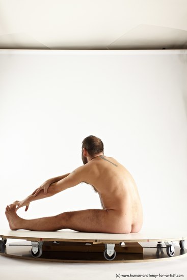 Nude Man White Sitting poses - simple Average Short Brown Sitting poses - ALL Multi angles poses Realistic