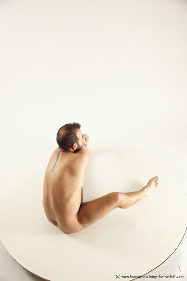 Nude Man White Sitting poses - simple Average Short Brown Sitting poses - ALL Multi angles poses Realistic